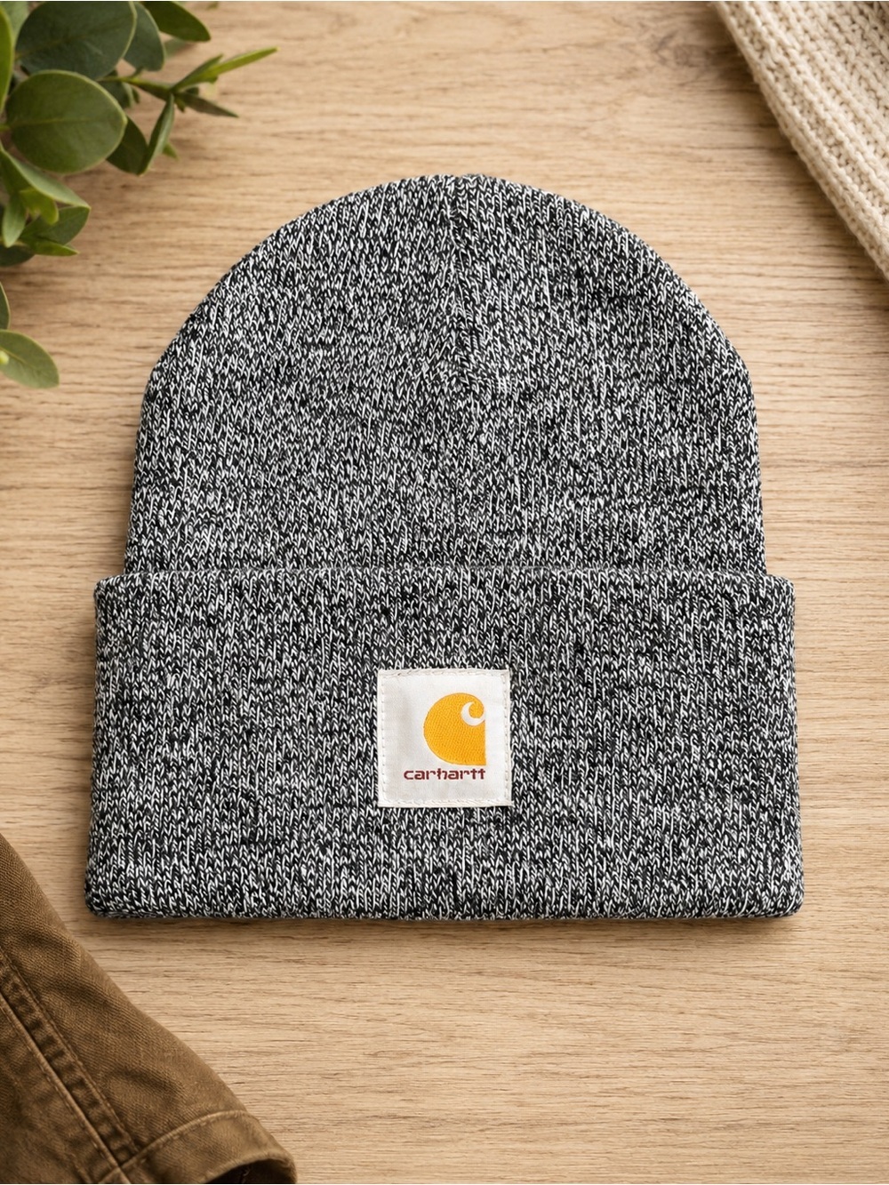 Carhartt Gray Marled Knit Beanie Hat Unisex Winter Cap